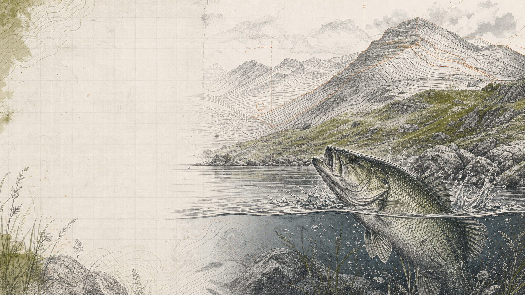 Bass and Lake District fells drawn as a field atlas